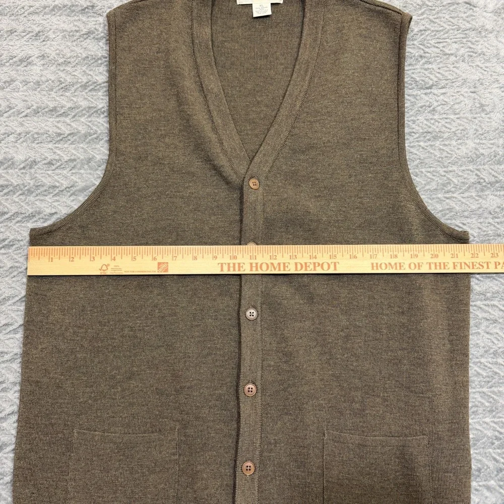 Vtg Banana Republic Merino Wool Cardigan Sweater Vest Men XL Grandpa Preppy USA